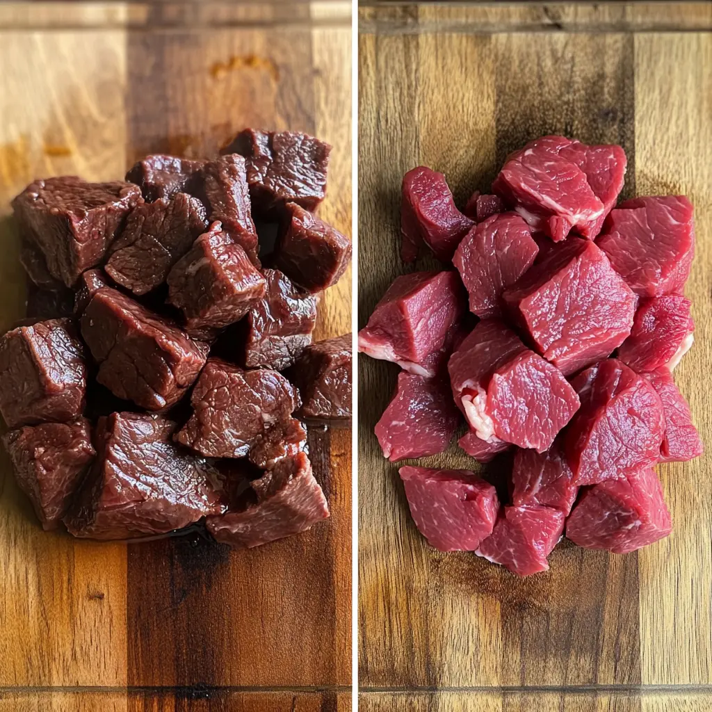 What is the difference between beef tips and stew meat