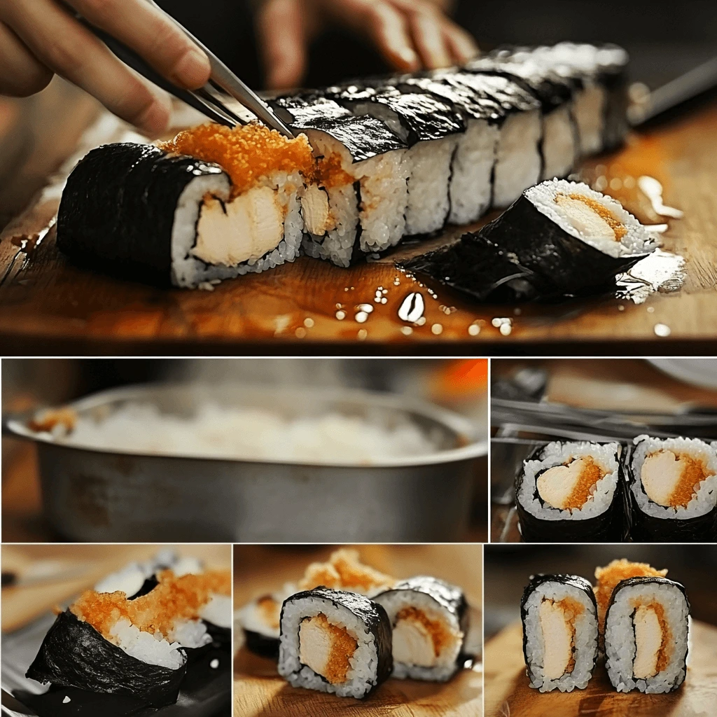 cooking steps chicken tempura roll