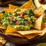 Fresh guacamole recipe with avocados and lime