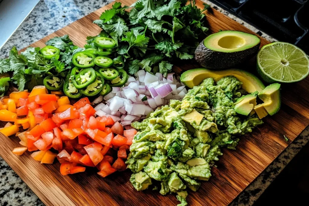 Essential ingredients for guacamole recipe