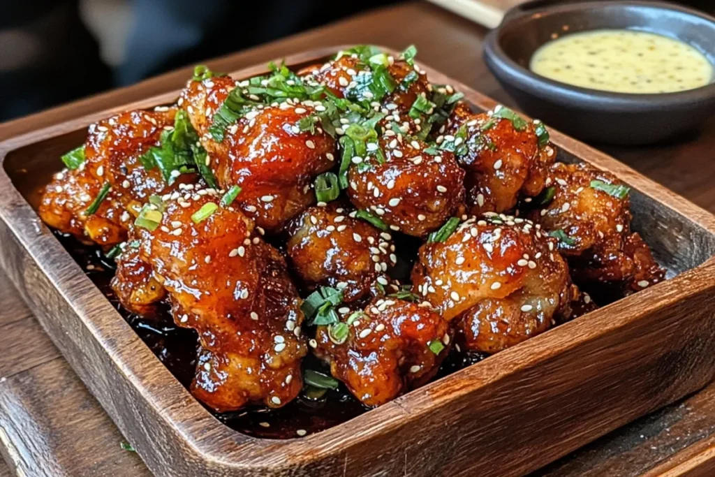 Honey garlic chicken wings with sesame seeds