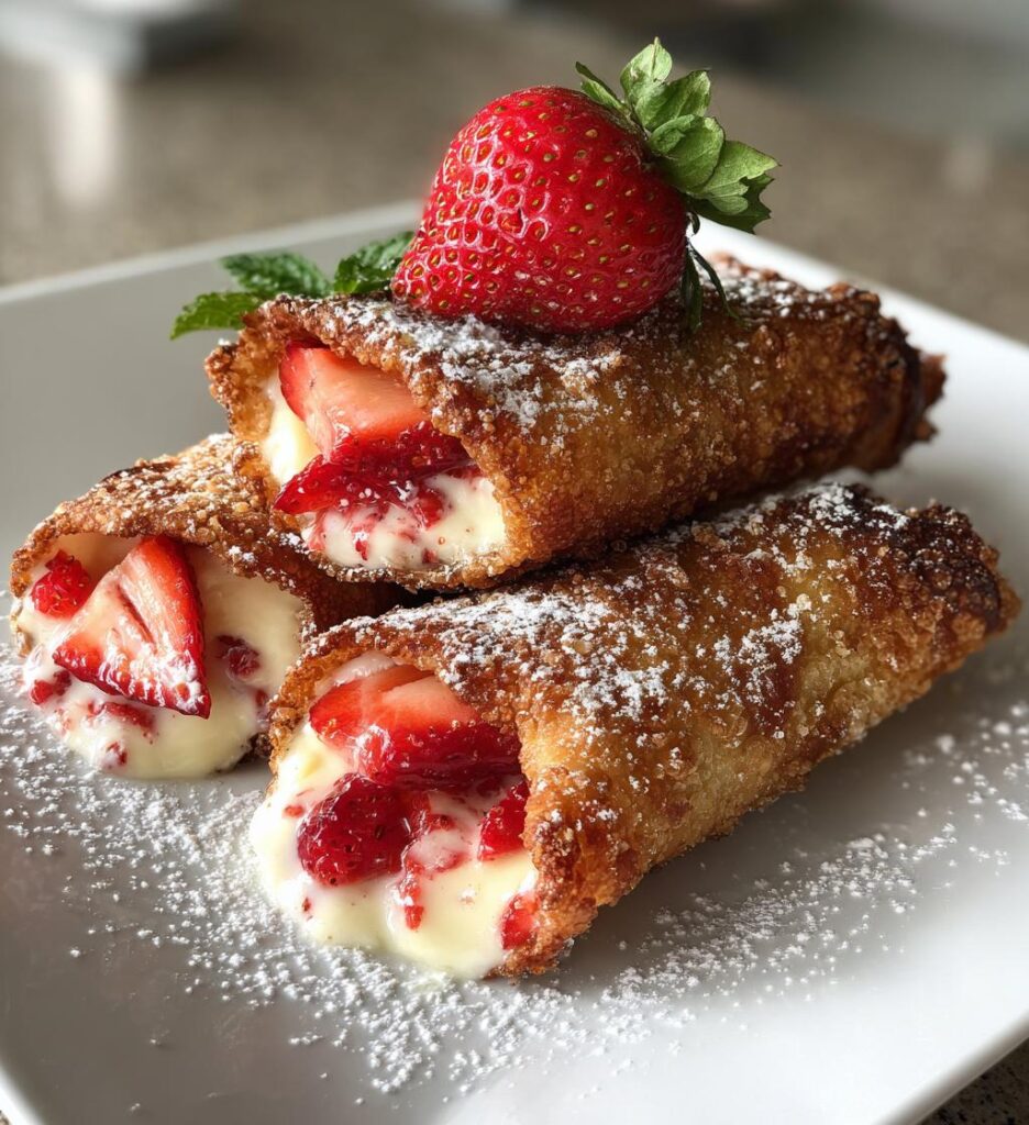 Strawberry Cheesecake Stuffed Eggrolls