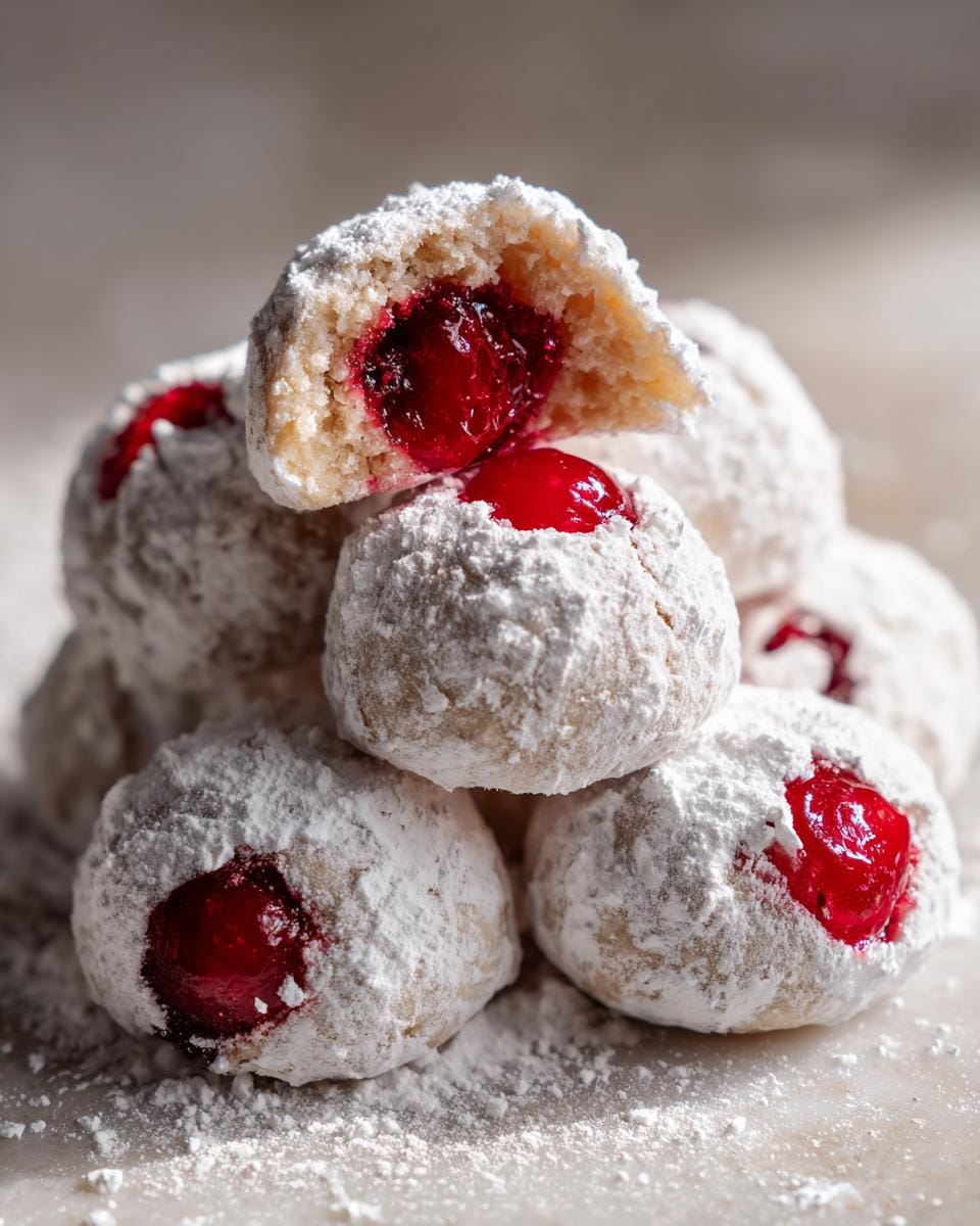 Cherry Snowball Cookies