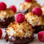 Chocolate Covered Raspberry Coconut Macaroons