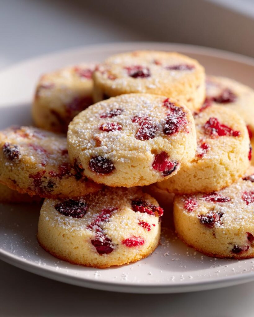 Cranberry Orange Shortbread Cookies