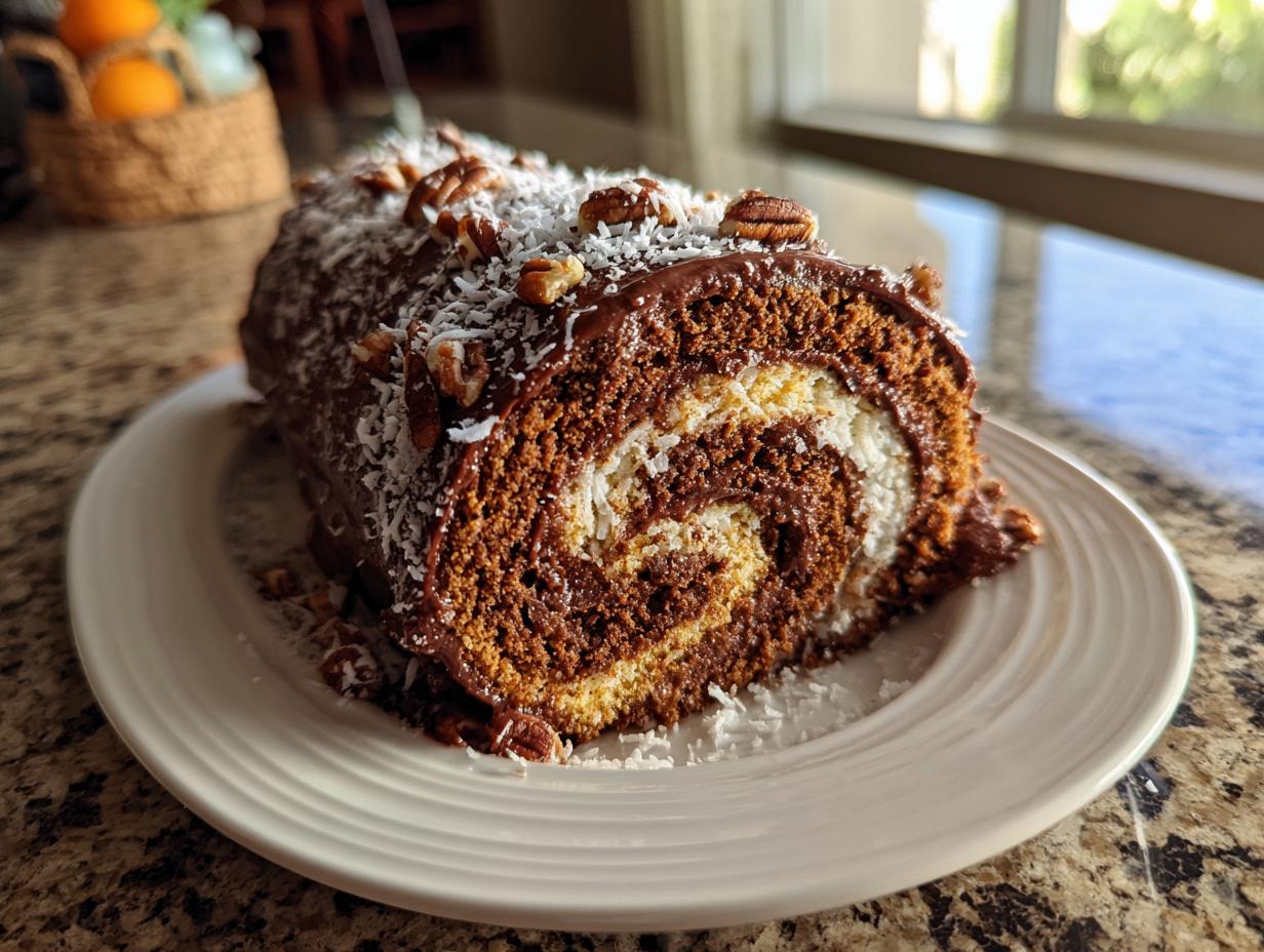German Chocolate Cake Roll