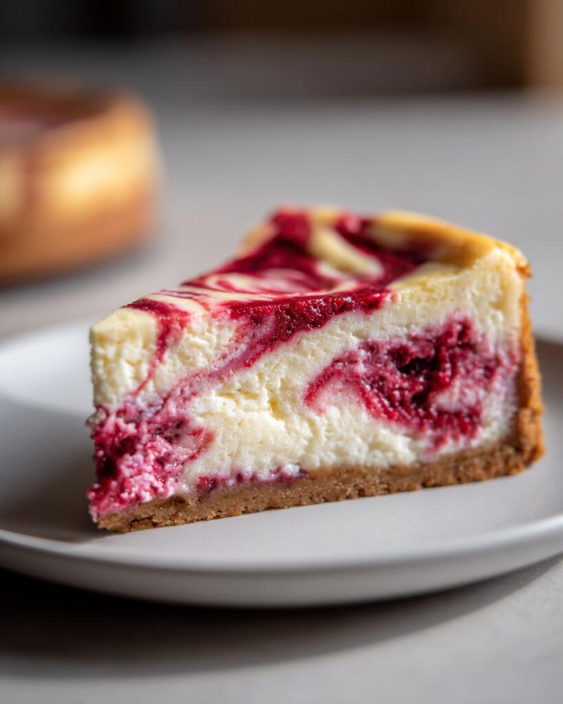 Lemon Raspberry Swirl Cheesecake