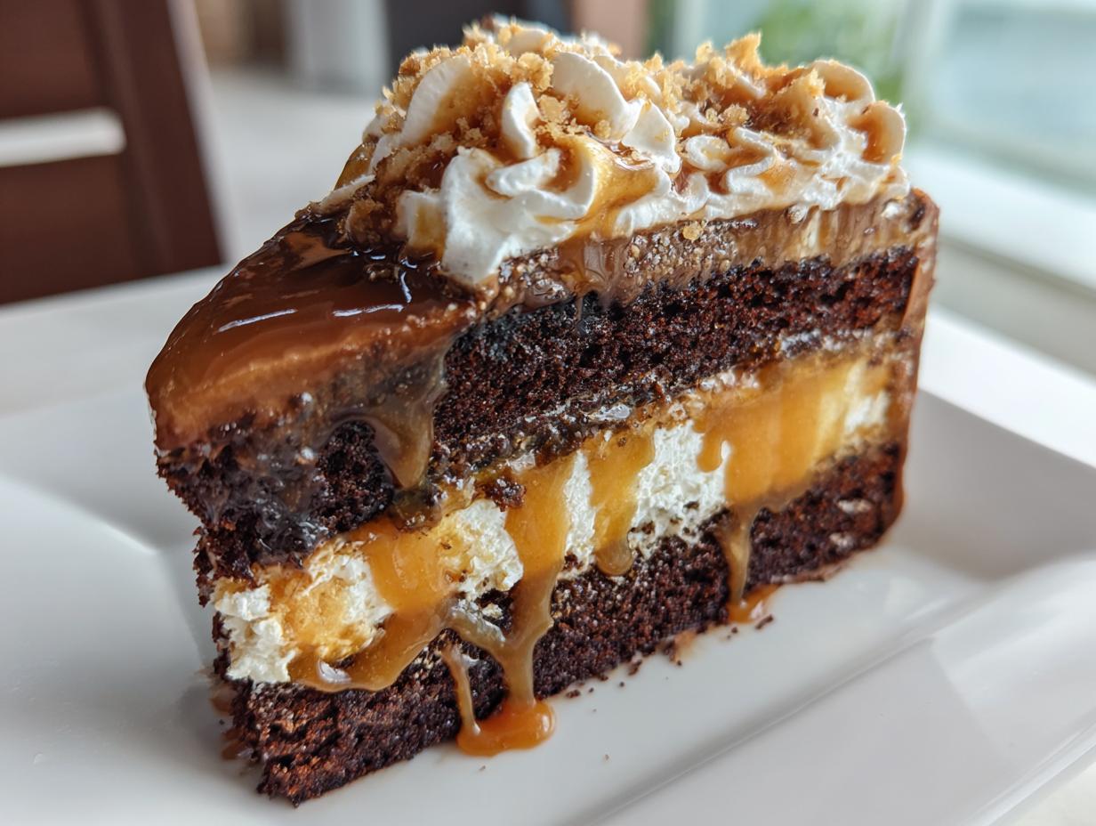 Magical Chocolate Butterbeer Cake