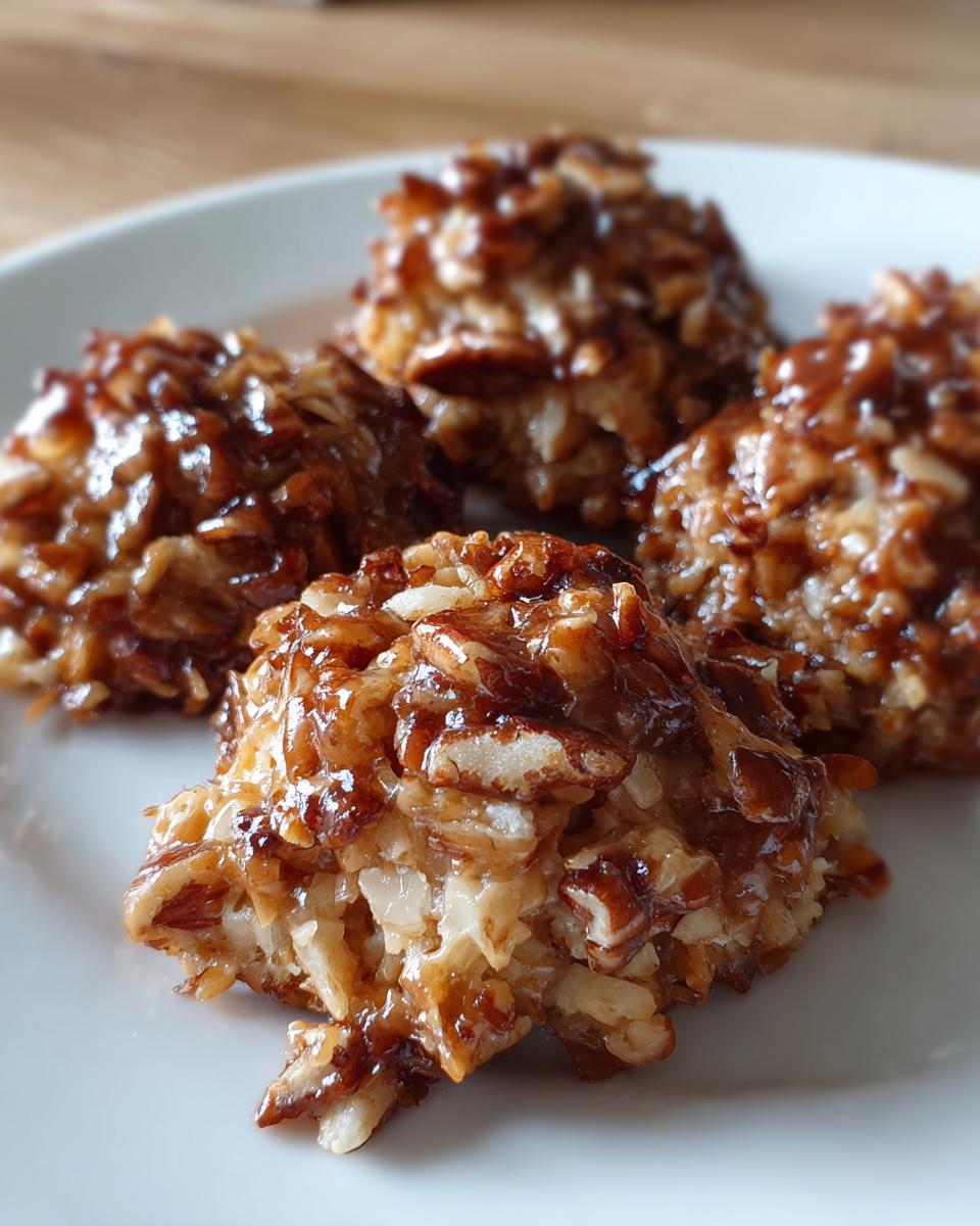 No-Bake Coconut Pecan Praline Cookies