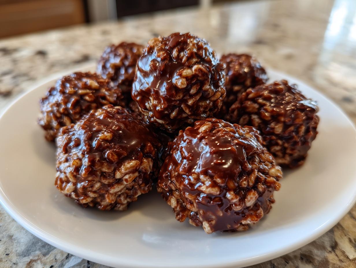 No-Bake Decadent Chocolate Rice Krispie Balls - detail 1