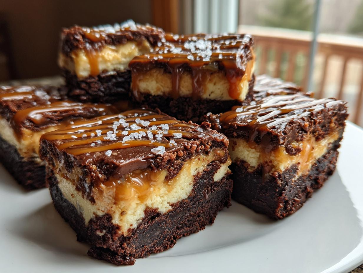 Salted Caramel Brownie Cheesecake Bars - detail 1