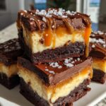 Salted Caramel Brownie Cheesecake Bars
