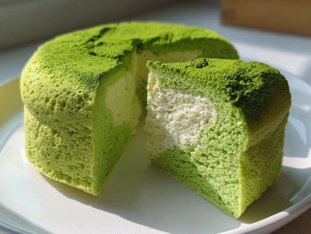 Steamed Pandan Sponge Cake