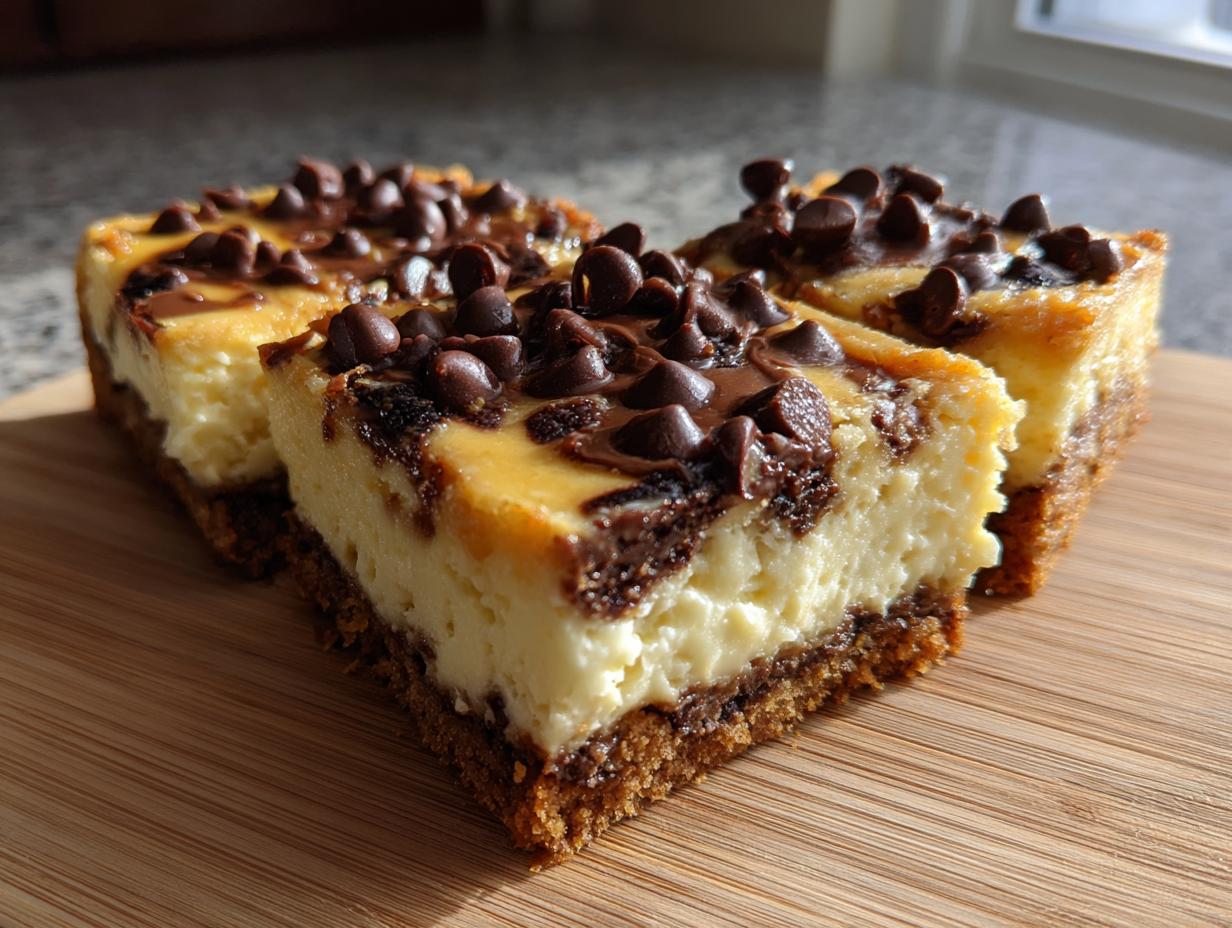 Chocolate Chip Cheesecake Bars - detail 1