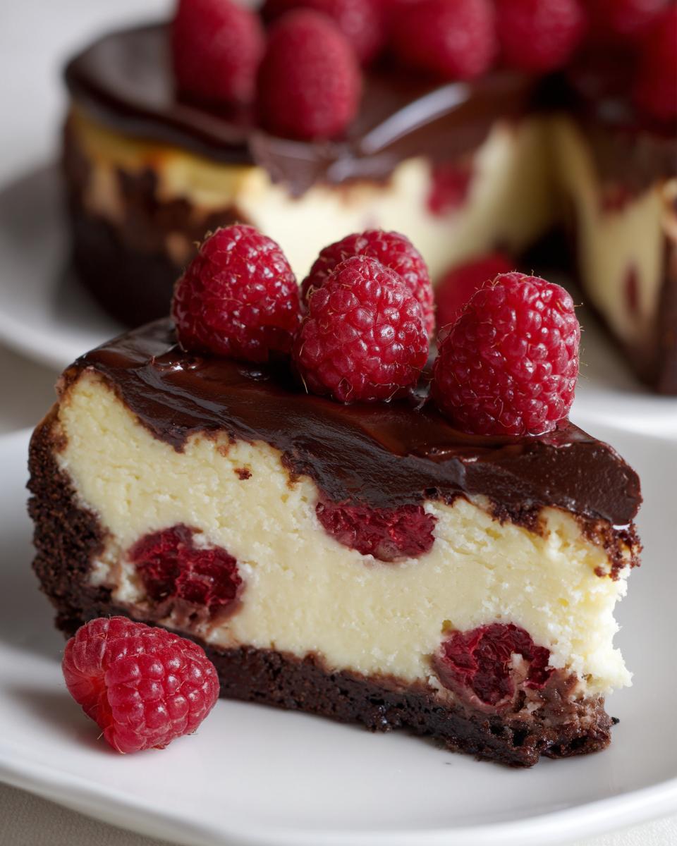Dark Chocolate Raspberry Cheesecake - detail 1