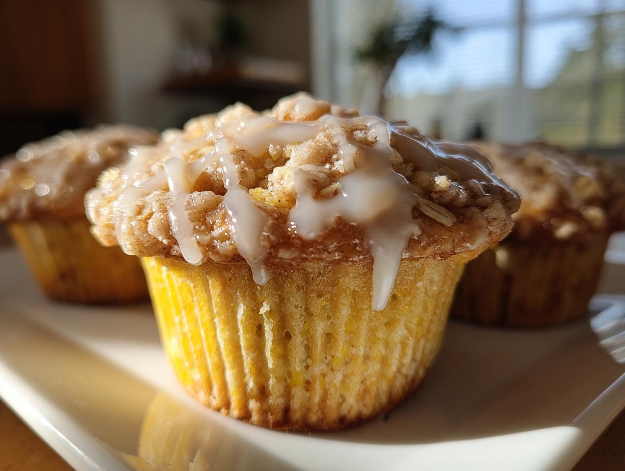 Lemon Crumb Muffins with Lemon Glaze - detail 1