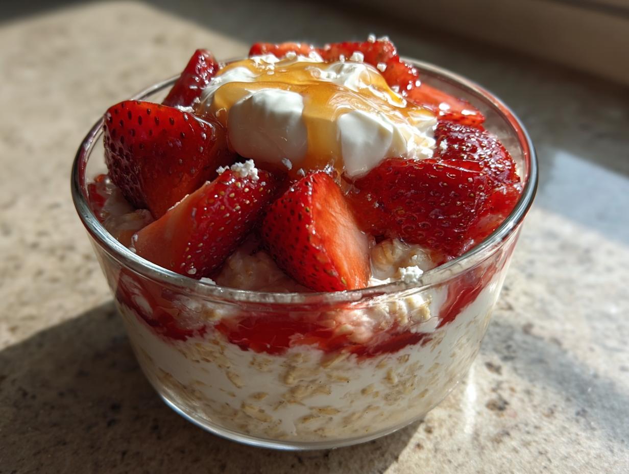 Strawberries and Cream Overnight Oats - detail 1