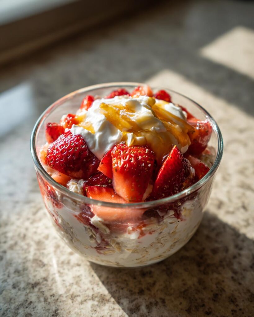 Strawberries and Cream Overnight Oats