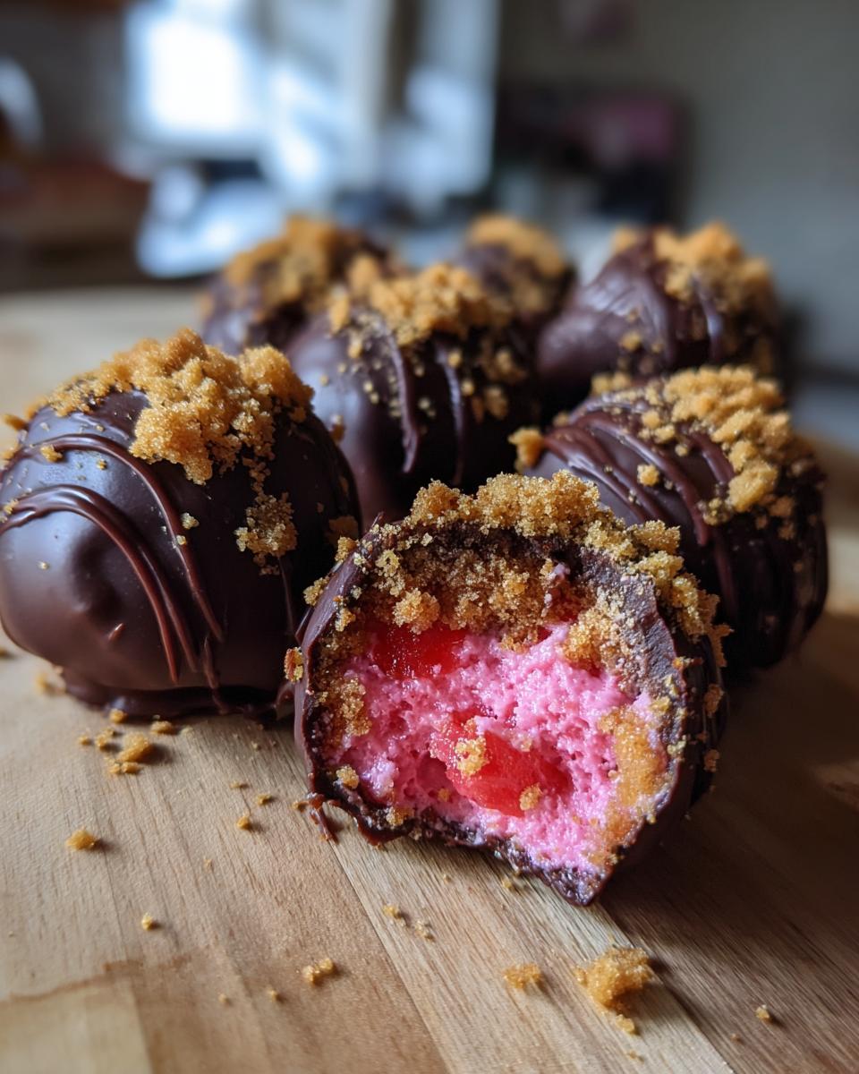 Strawberry Velvet Cheesecake Truffles