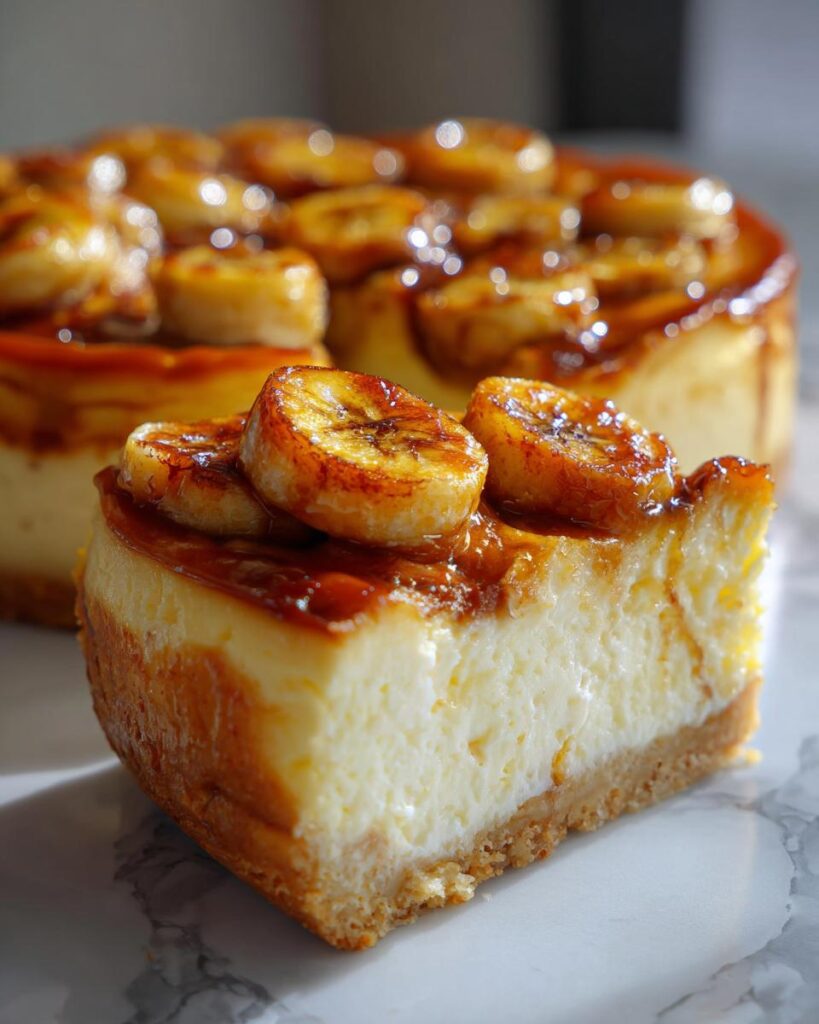 caramelized banana cheesecake rum glaze recipe