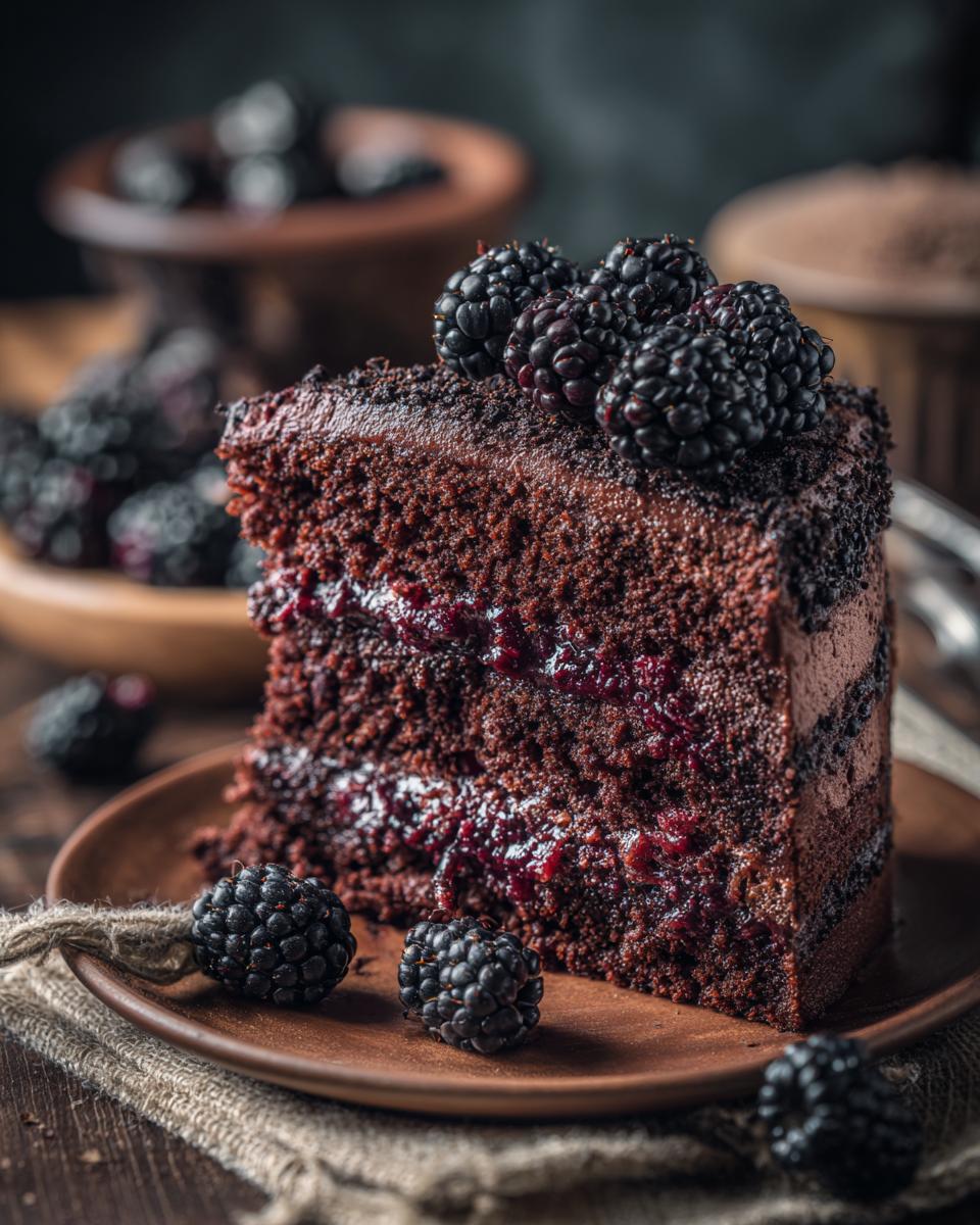 chocolate blackberry cake recipe - detail 1