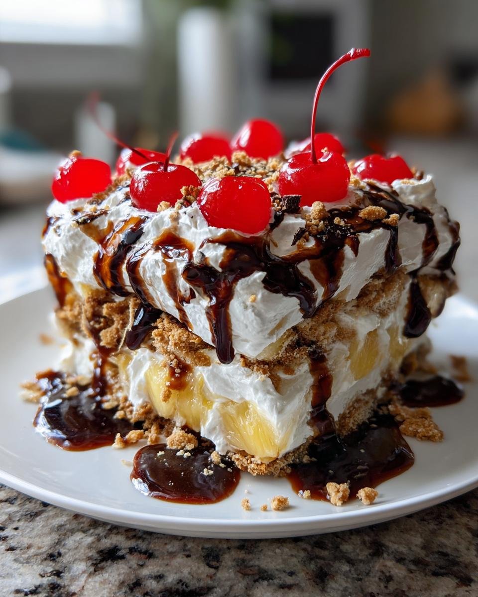 no bake banana split cake