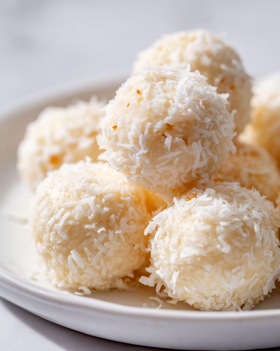 no bake coconut cream balls - detail 1