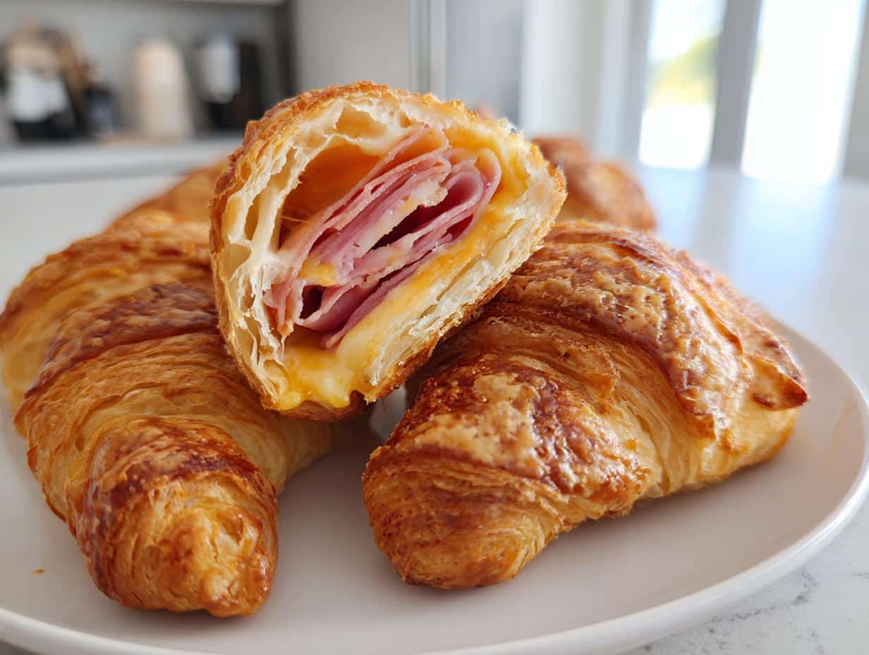 Baked Ham and Cheese Croissants - detail 1