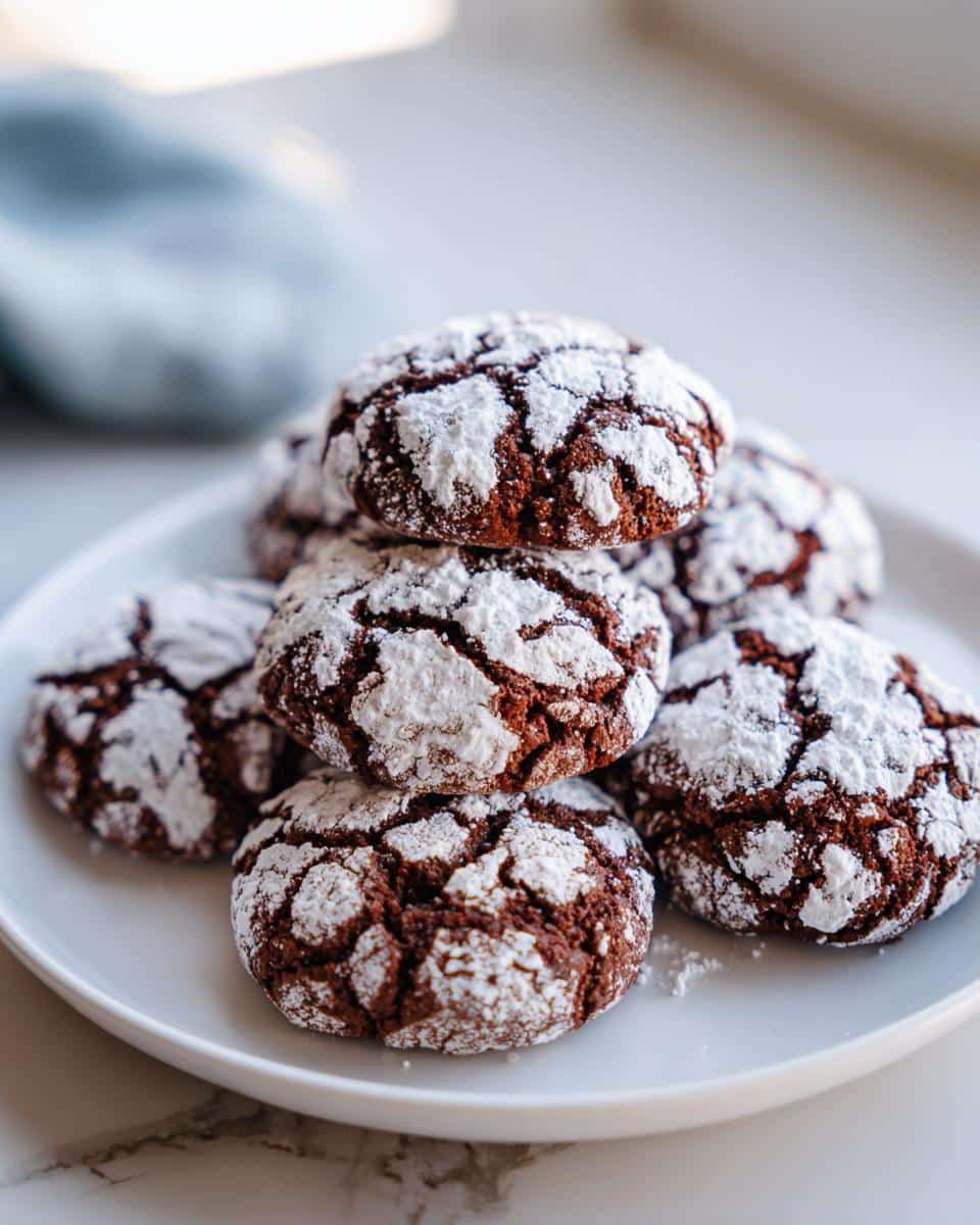 Chewy Chocolate Crinkle Cookies