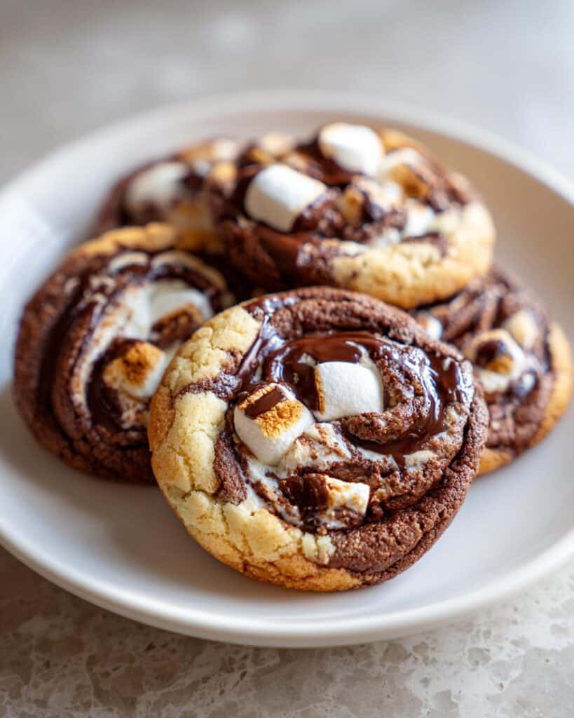 Chocolate Marshmallow Swirl Cookies