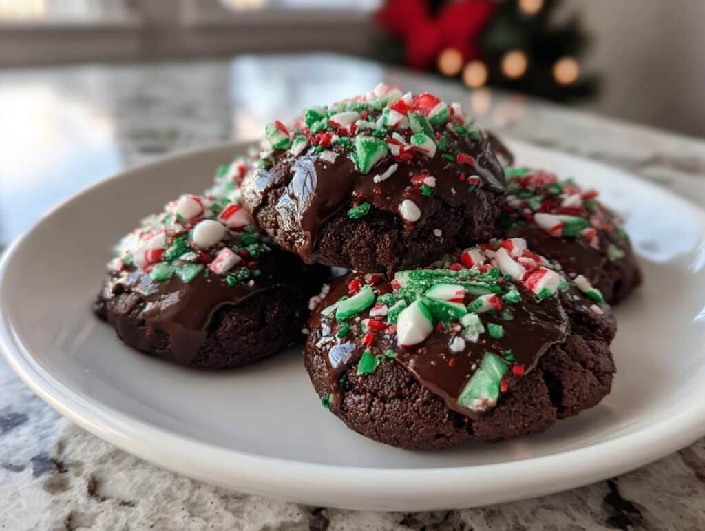 Chocolate Mint Christmas Cookies