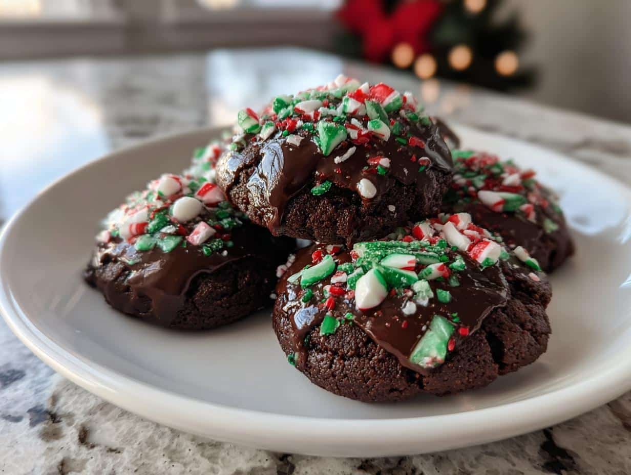 Chocolate Mint Christmas Cookies