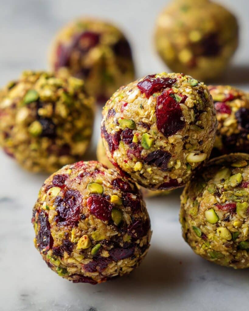 Cranberry Pistachio Protein Bites