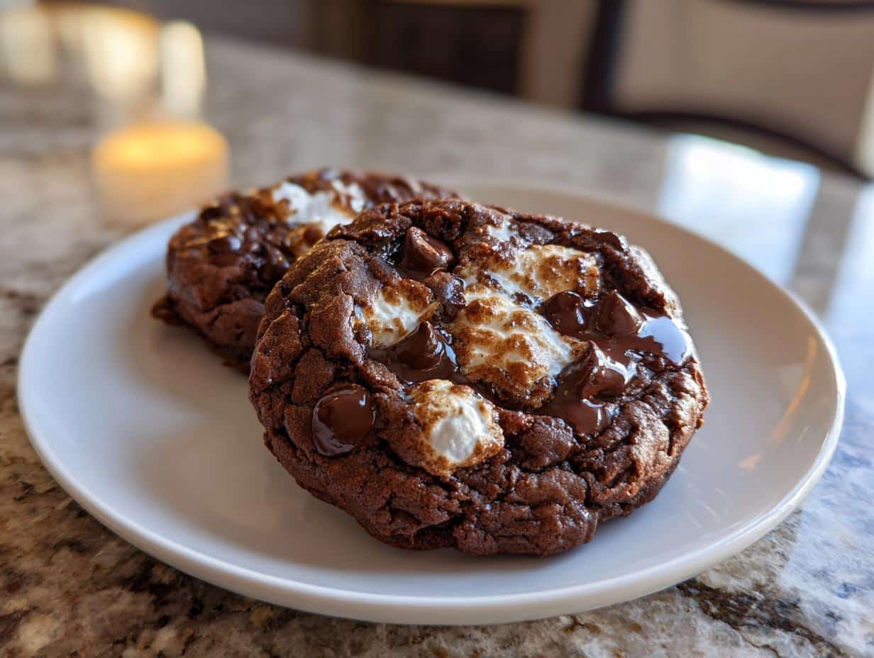 Ooey Gooey Double Chocolate Marshmallow Cookies