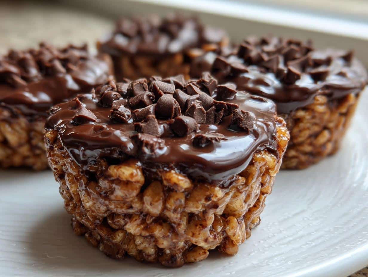 Peanut Butter Chocolate Rice Krispie Treat Cups - detail 1