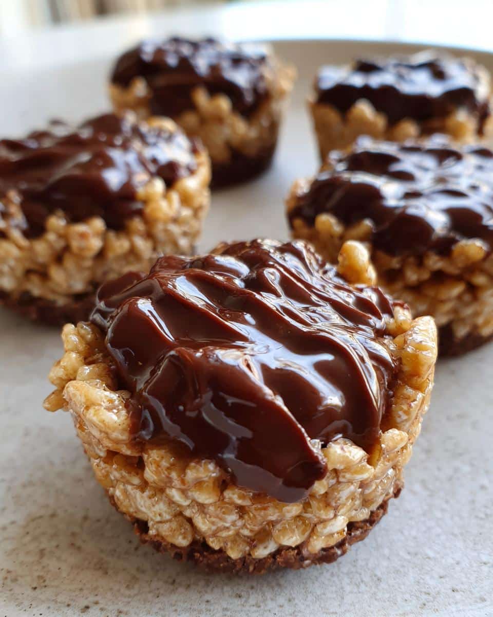 Peanut Butter Chocolate Rice Krispie Treat Cups