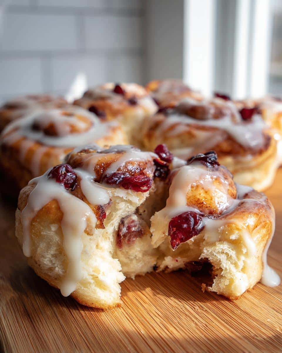 Soft Cranberry Cinnamon Rolls - detail 1