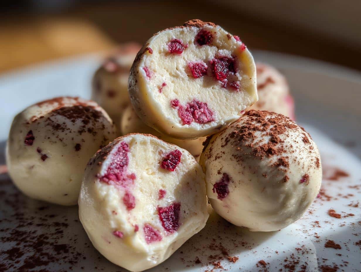 White Chocolate Raspberry Truffles - detail 1