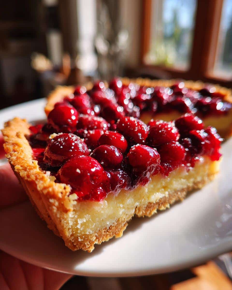Zesty Cranberry Orange tart - detail 1