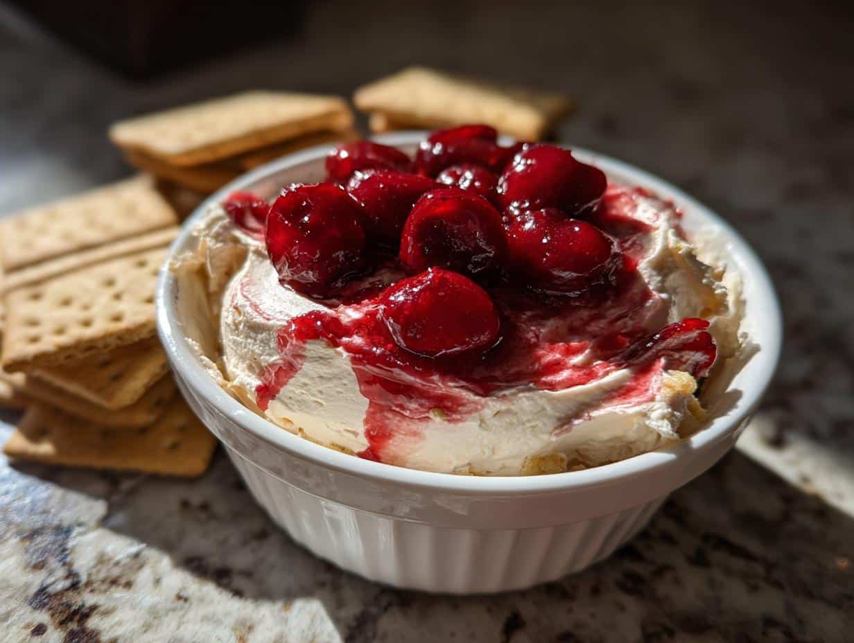 cherry cheesecake dip with fluff - detail 1