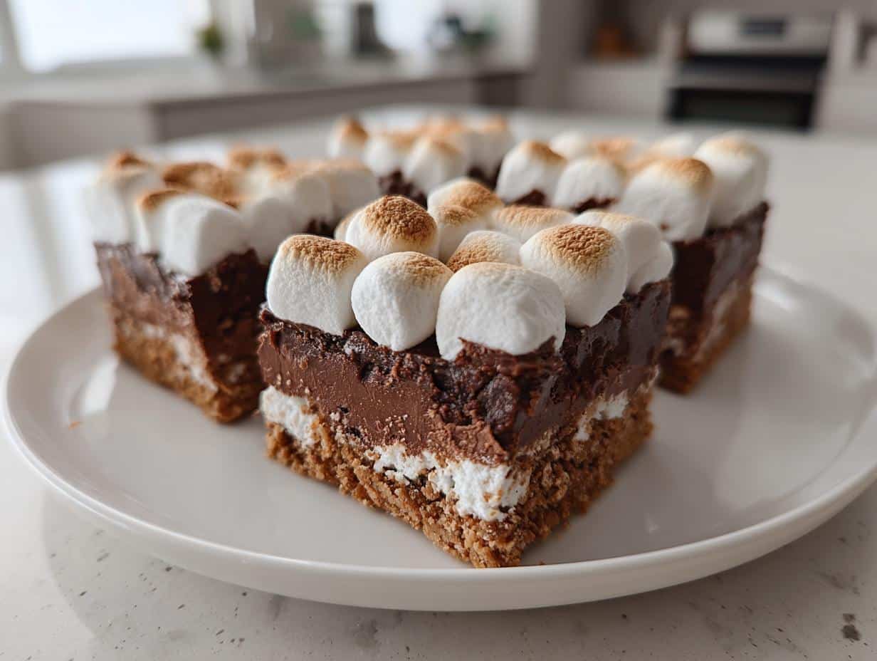 chocolate marshmallow squares - detail 1