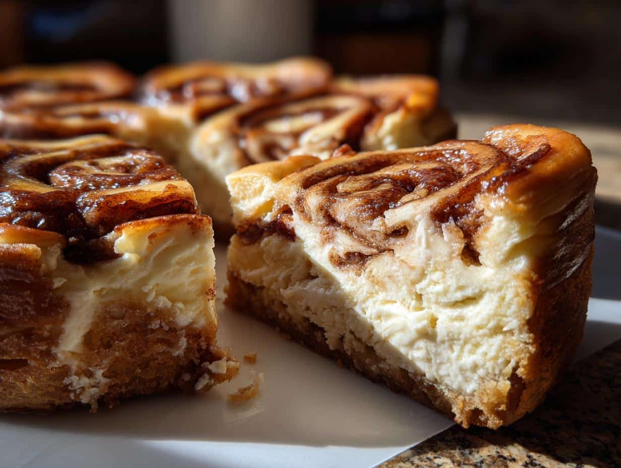 cinnamon roll cheesecake recipe - detail 1