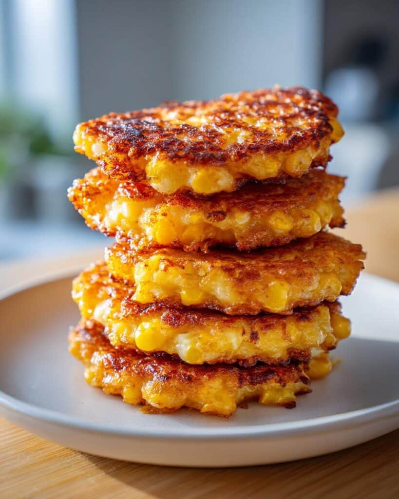 crispy cheesy corn fritters recipe