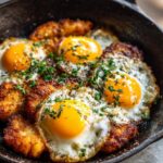 crispy feta fried eggs