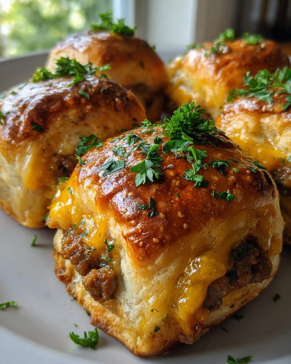 garlic parmesan cheeseburger bombs