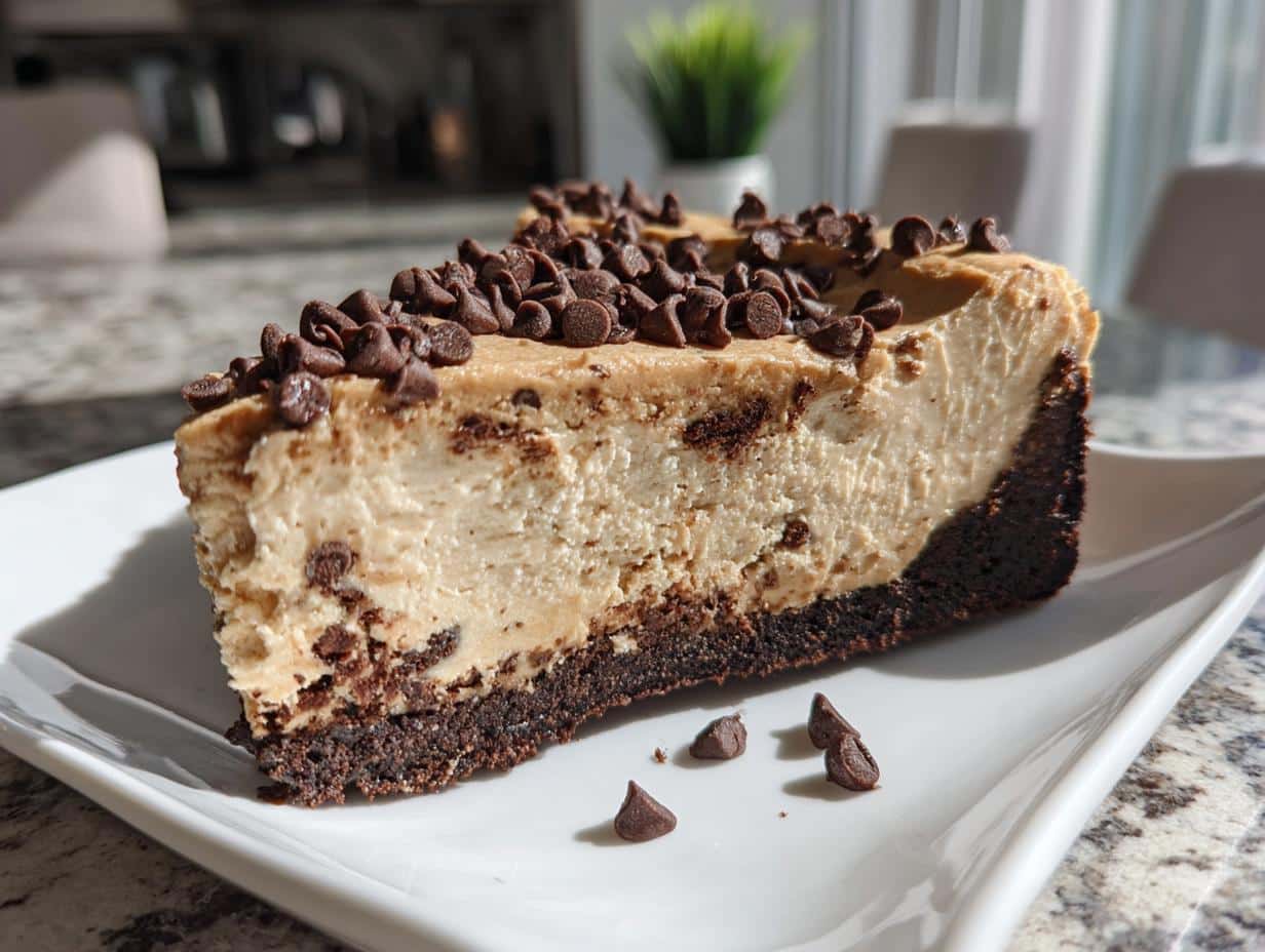 no bake brownie peanut butter cheesecake - detail 1