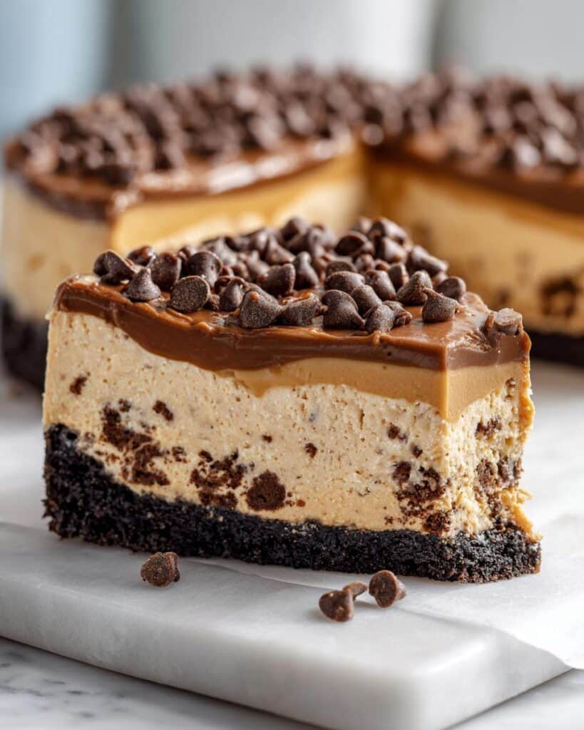 no bake brownie peanut butter cheesecake