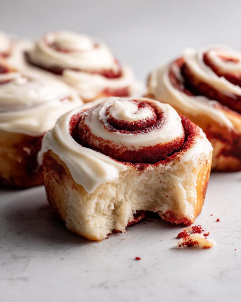 red velvet cinnamon rolls