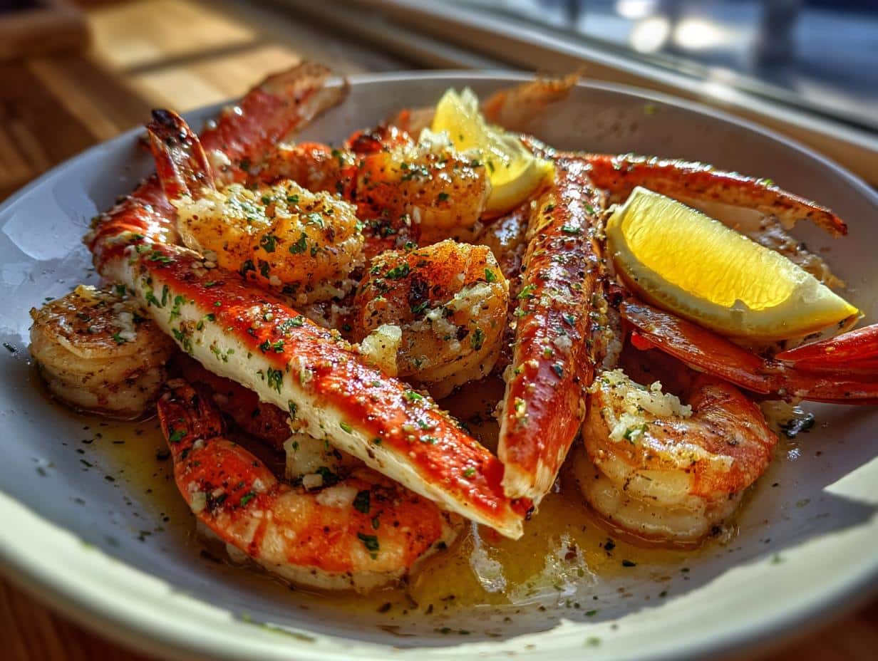 Crab Legs and Shrimp - detail 1