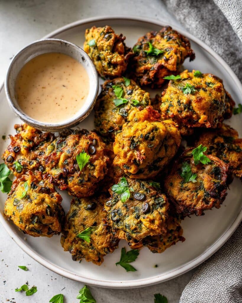 Spinach Black-Eyed Peas Fritters